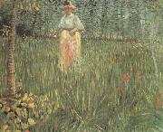 A Woman Walking in a Garden (nn04) Vincent Van Gogh